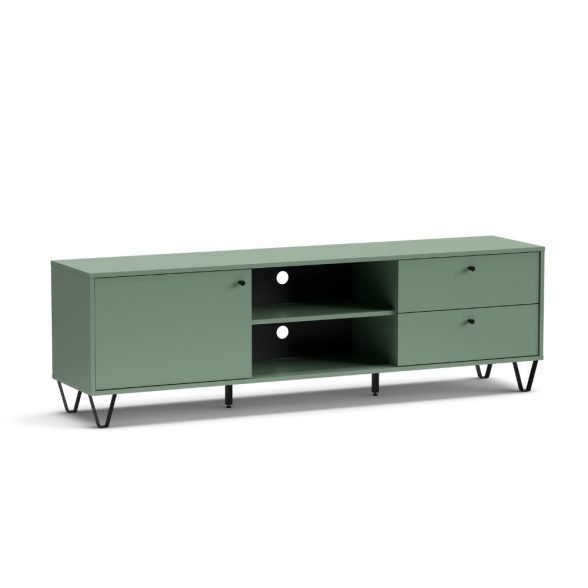 Mobile TV 180 Cm Con Anta Cassetti E Vani A Giorno Aldo Verde