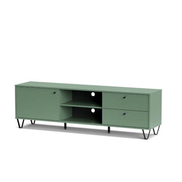 Mobile TV 180 Cm Con Anta Cassetti E Vani A Giorno Aldo Verde