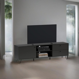 Mobile TV 180 Cm Con Anta Cassetti E Vani A Giorno Aldo Antracite