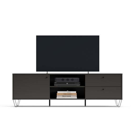 Mobile TV 180 Cm Con Anta Cassetti E Vani A Giorno Aldo Antracite