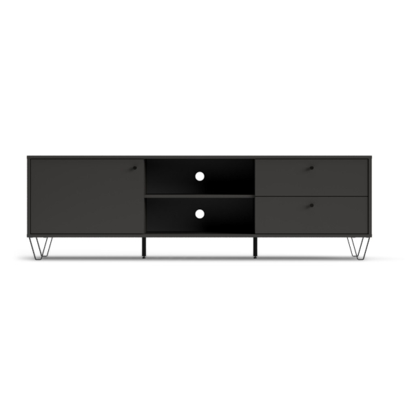 Mobile TV 180 Cm Con Anta Cassetti E Vani A Giorno Aldo Antracite