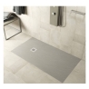 Piatto doccia FLAT 80x120 cm grigio chiaro effetto pietra in mineralmarmo con griglia e piletta sifonata Jonathan