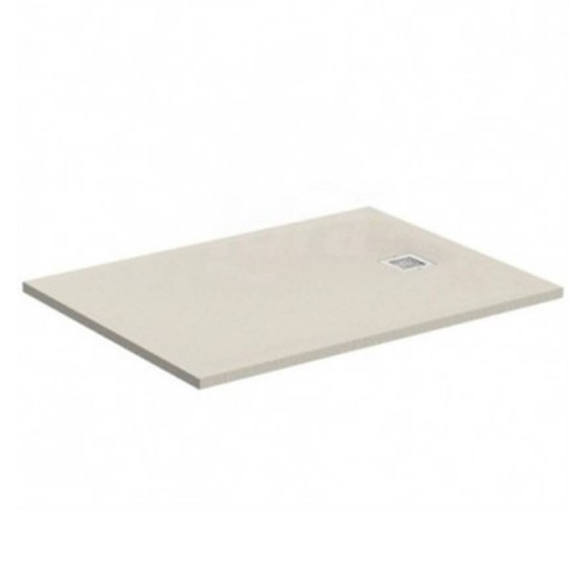 Piatto doccia FLAT 80x120 cm beige effetto pietra in mineralmarmo con griglia e piletta sifonata Jonathan