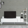Mobile Porta TV 160 Cm Con Piedini E Libreria Bingo Bianco