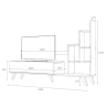 Mobile Porta TV 160 Cm Con Piedini E Libreria Bingo Bianco