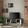 Mobile Porta TV 120 Cm Con Ante E Mensole Klappe Bianco E Antracite