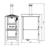 Forno a legna da esterno in acciaio 74 x 106 x h 230 bordeaux Easy Sunday