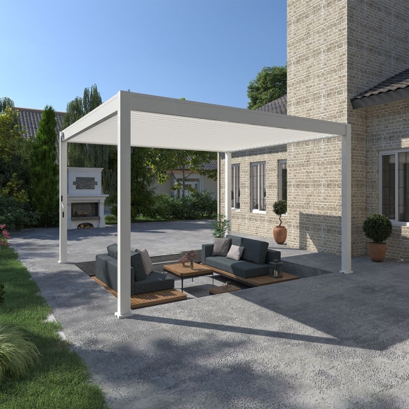 Pergola bioclimatica Ombréa autoportante 4x4M in alluminio