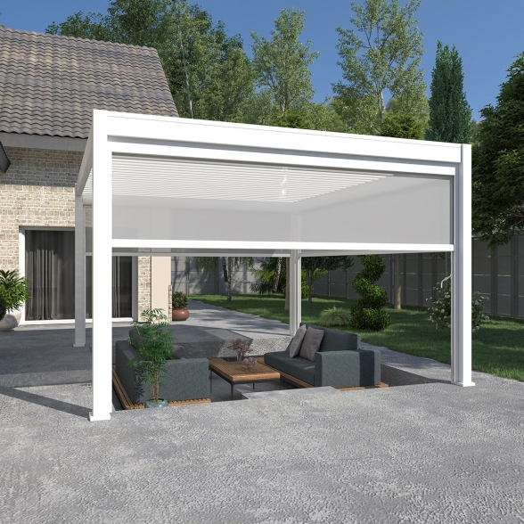 Pergola bioclimatica Ombréa autoportante 4x4M in alluminio
