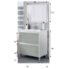 Mobile bagno 80 cm con lavabo e specchio bianco/cemento - Dakota 99420