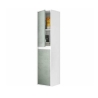 Mobile bagno 80 cm con colonna, lavabo e specchio bianco/cemento - Dakota 99420