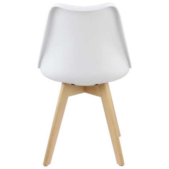 Sedia Nordica Con Gambe In Legno Bianca E Cuscino Design Moderno