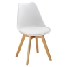 Sedia Nordica Con Gambe In Legno Bianca E Cuscino Design Moderno