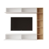 Mobile TV Sospeso Con Libreria E Modulo Superiore Zen Rovere E Bianco