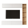 Mobile TV Sospeso Con Libreria E Modulo Superiore Zen Rovere E Bianco