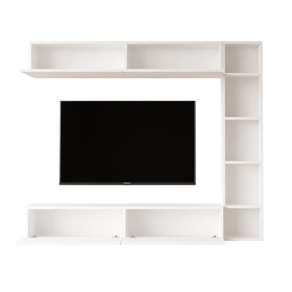 Mobile TV Sospeso Con Libreria E Modulo Superiore Zen Bianco