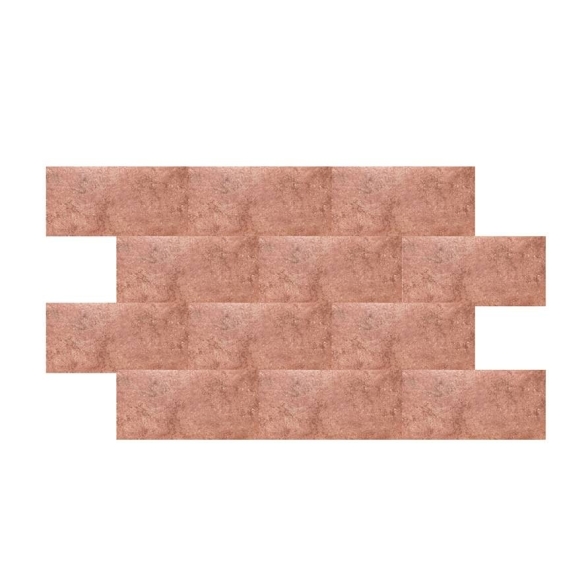 Piastrella grès porcellanato 15 x 30 cm effetto travertino Monumenti Rosso 1605 Ceramiche San Nicola
