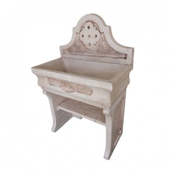Lavabo in cemento artistico 90 x 50 x h 135 cm Artistica Mediterranea