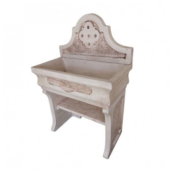 Lavabo Da Giardino In Cemento Decorato mod. L03