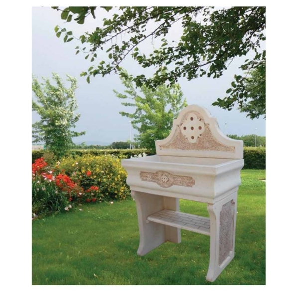 Lavabo in cemento artistico 90 x 50 x h 135 cm Artistica Mediterranea