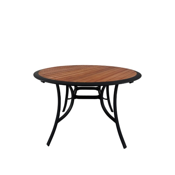Tavolo rotondo in acciaio Da Giardino 115xh70 Cm con Doghe In Legno Riviera