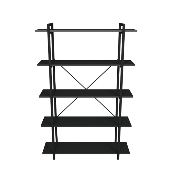 Libreria 5 Ripiani Stile Industrial 120x34x180 Jonah Antracite