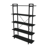 Libreria 5 Ripiani Stile Industrial 120x34x180 Jonah Antracite