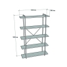 Libreria 5 Ripiani Stile Industrial 120x34x180 Jonah Bianca