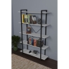 Libreria 5 Ripiani Stile Industrial 120x34x180 Jonah Bianca