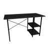 Scrivania Stile Industrial 120x60x72 Con Ripiani Laterali Adam Antracite
