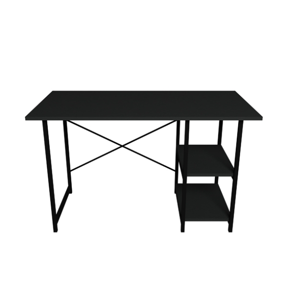 Scrivania Stile Industrial 120x60x72 Con Ripiani Laterali Adam Antracite