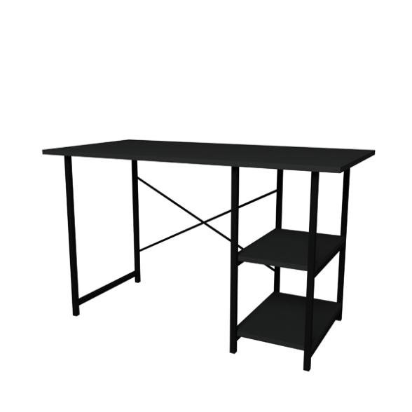Scrivania Stile Industrial 120x60x72 Con Ripiani Laterali Adam Antracite