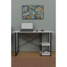 Scrivania Stile Industrial 120x60x72 Con Ripiani Laterali Adam Bianca