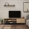Mobile Porta TV 160 Cm Con Vani E Mensola Stockton Rovere E Antracite
