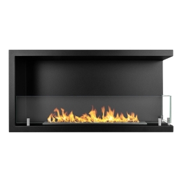 Camino a bioetanolo da incasso ad angolo angolare 90x45 cm SUTRI 90 DX