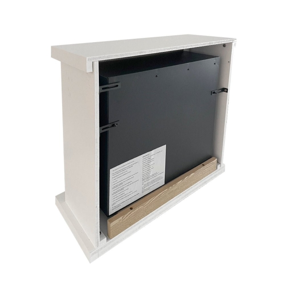 Camino a bioetanolo da terra Stoccolma in legno bianco L75xP24xH68 cm