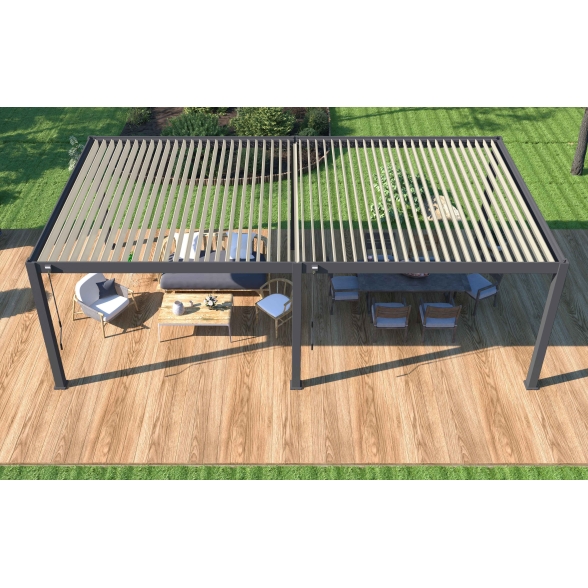 Pergola bioclimatica Ombréa autoportante 4x8M in alluminio