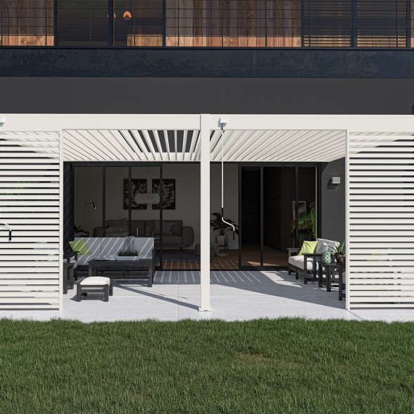 Pergola bioclimatica Ombréa addossata 4x6M in alluminio