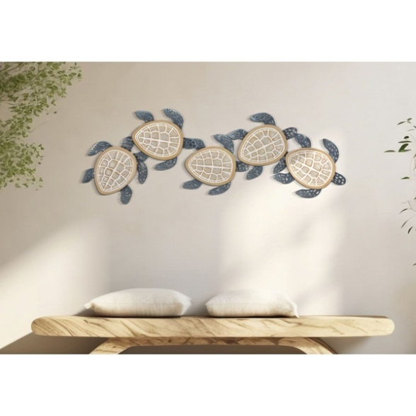 Rivestimento decorativo design tartarughe 111,5X6,3X43 cm multicolor