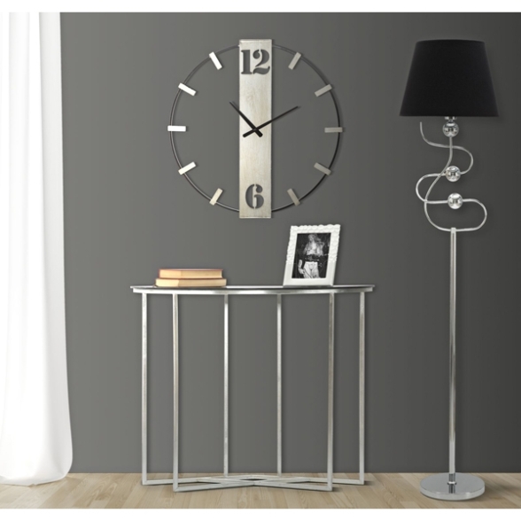 Orologio da muro in metallo stile industrial 61X4,5X63 modello Silvery