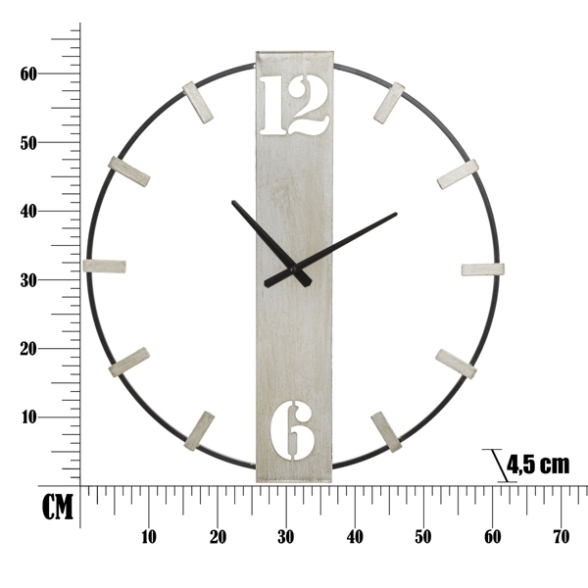 Orologio da muro in metallo stile industrial 61X4,5X63 modello Silvery
