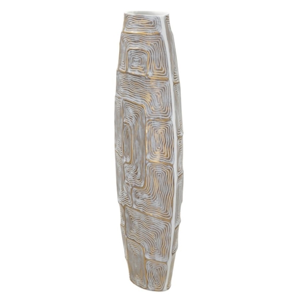Vaso in resina con decorazioni 24X11,5X59,5 cm modello Eclisse 