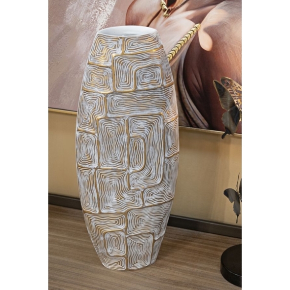 Vaso in resina con decorazioni 24X11,5X59,5 cm modello Eclisse 