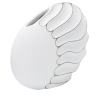 Vaso in resina con decorazioni in rilievo 34X11,5X24,5 cm bianco