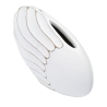 Vaso in resina con decorazioni in rilievo 34X11,5X24,5 cm bianco