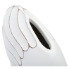 Vaso in resina con decorazioni in rilievo 34X11,5X24,5 cm bianco