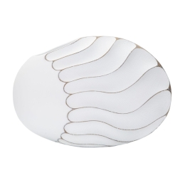 Vaso in resina con decorazioni in rilievo 41x12x27 cm bianco