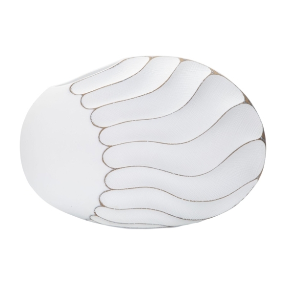 Vaso in resina con decorazioni in rilievo 41x12x27 cm bianco
