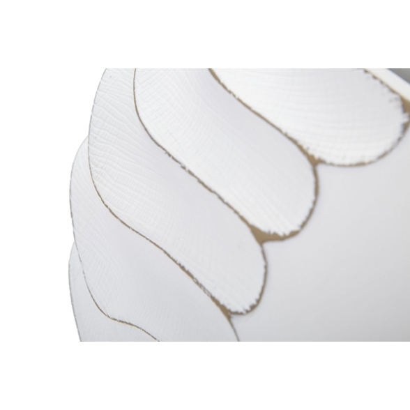 Vaso in resina con decorazioni in rilievo 41x12x27 cm bianco