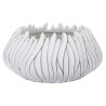 Vaso in resina rotondo con decorazioni in rilievo Ø 40X20 cm bianco